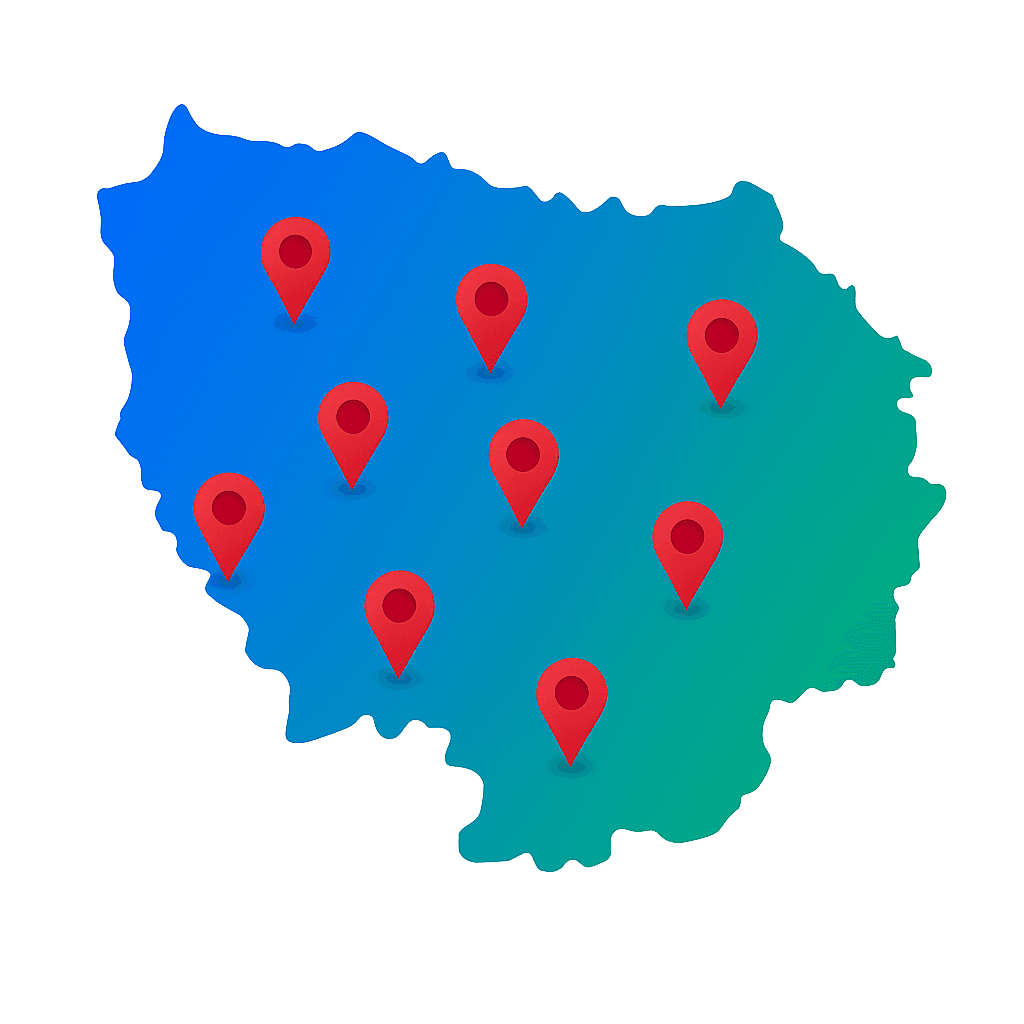 Zone d’intervention SADEC en Île-de-France